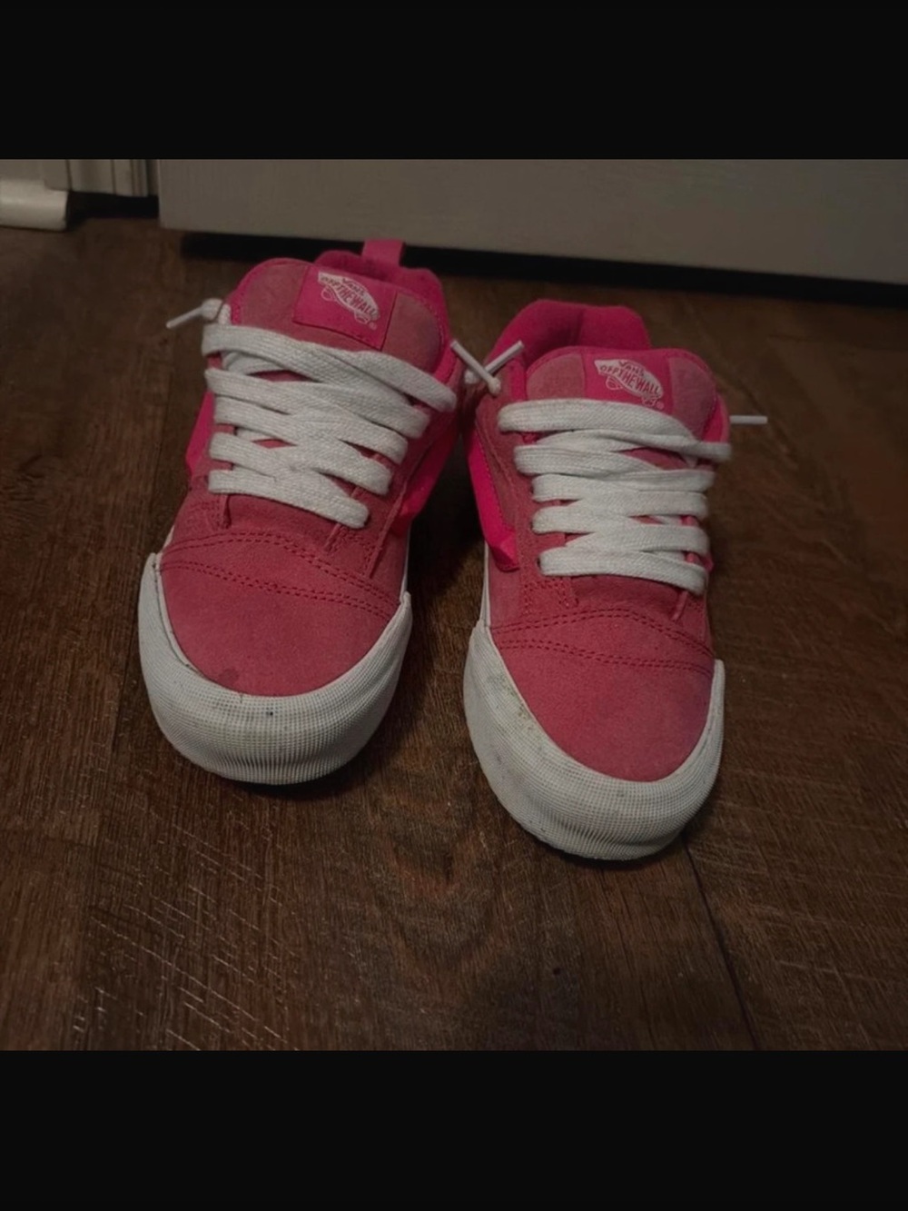 Vans Pink Low-Top Sneakers with White Laces